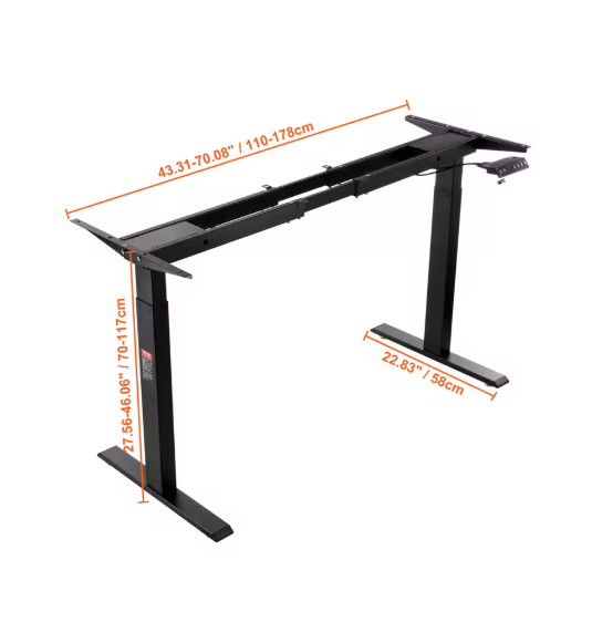 Cadre de bureau Électrique Réglable 70–120 cm