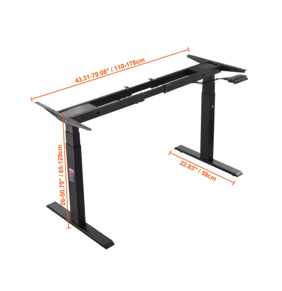 Cadre de bureau Électrique Réglable 64–129 cm